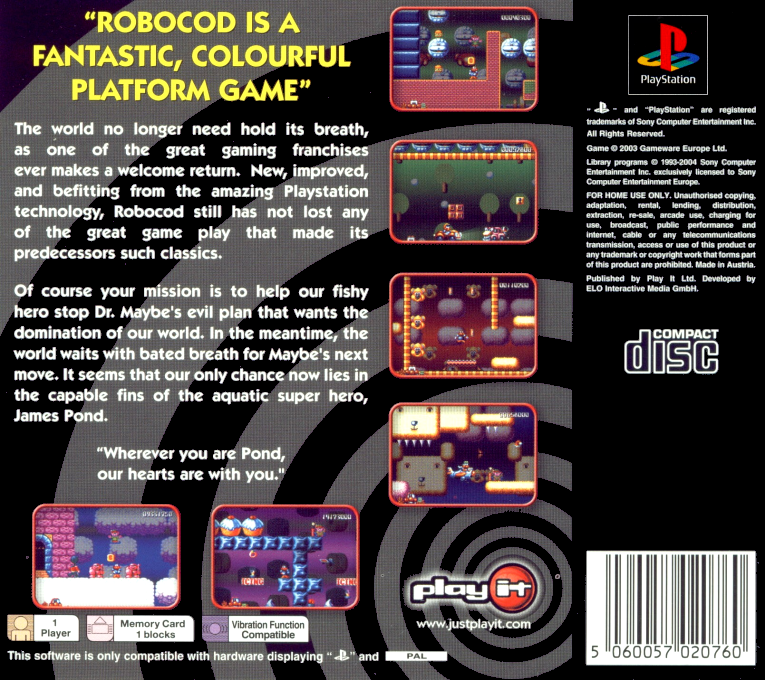 Robocod : James Pond II — Box back