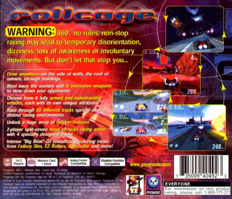 Rollcage — Box back