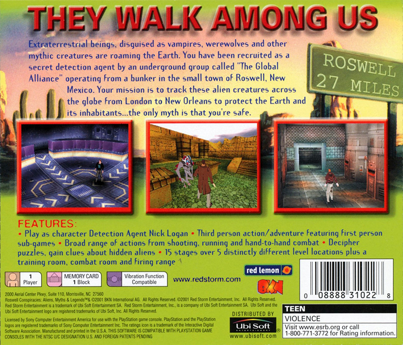 Roswell Conspiracies : Aliens, Myths & Legends — Box back