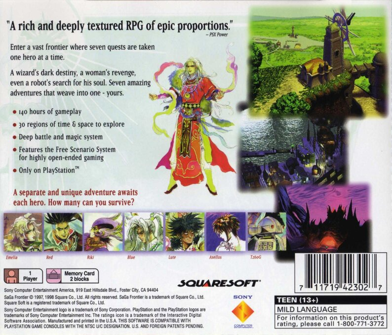 SaGa Frontier — Box back