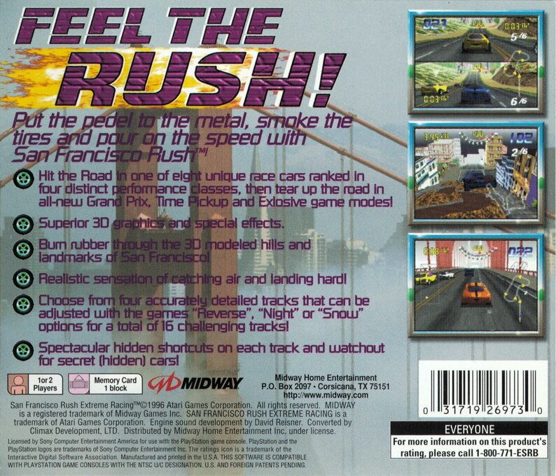San Francisco Rush : Extreme Racing — Box back