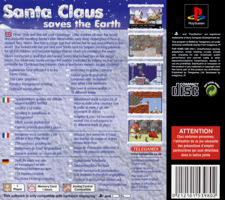 Santa Claus Saves the Earth — Box back