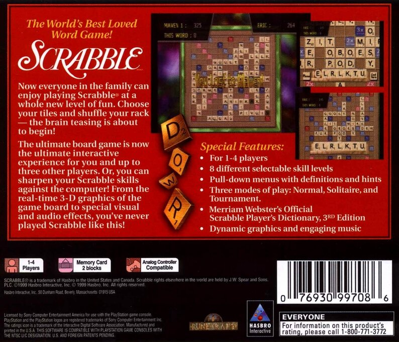 Scrabble — Box back