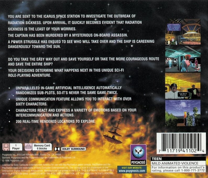 Sentient — Box back