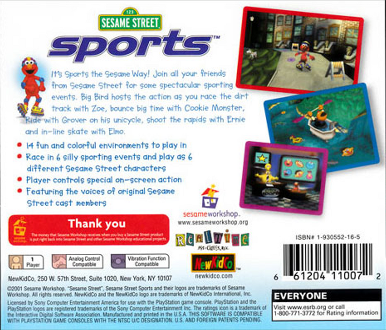 Sesame Street Sports — Box back