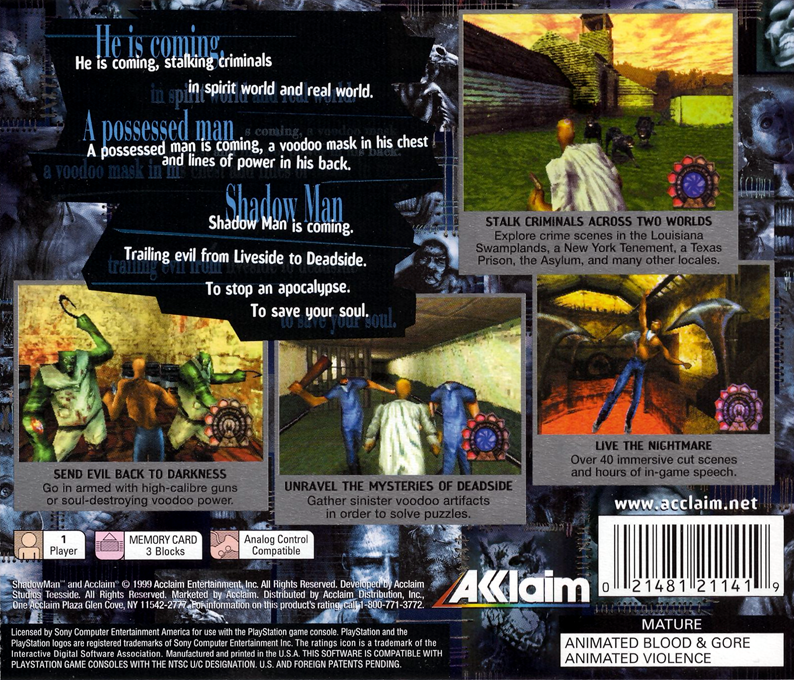 Shadow Man — Box back