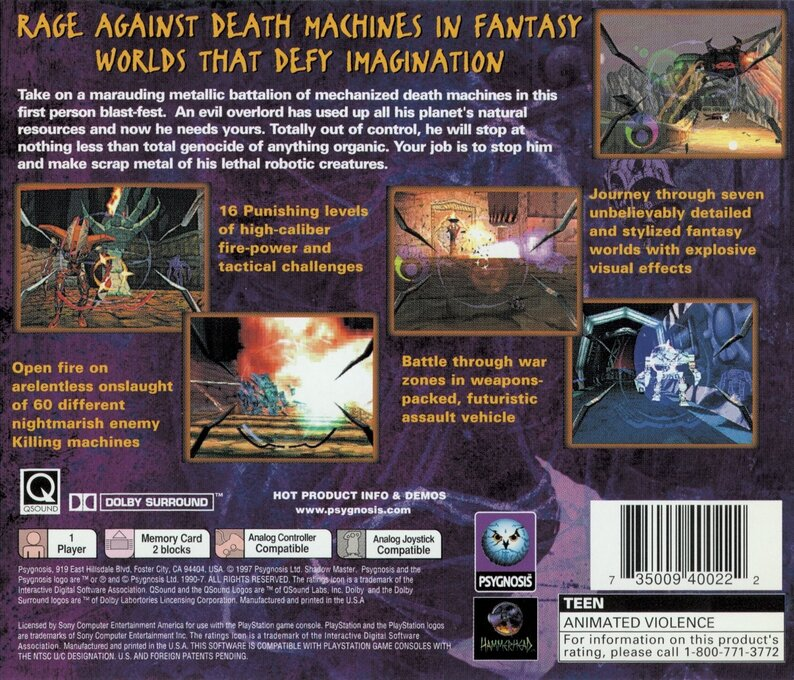 Shadow Master — Box back
