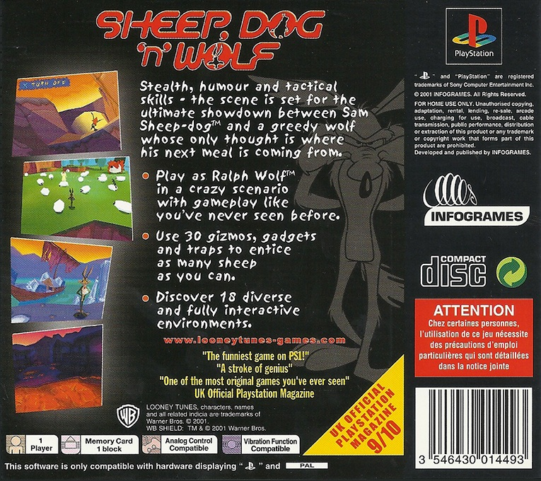 Sheep, Dog 'n' Wolf — Box back