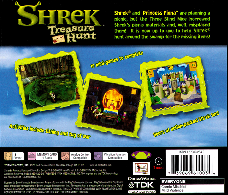 Shrek Treasure Hunt — Box back