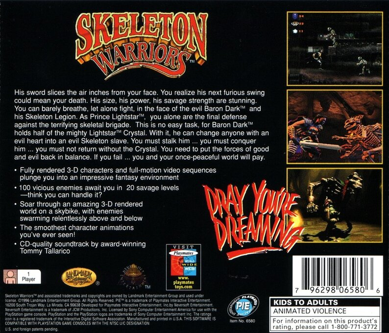 Skeleton Warriors — Box back