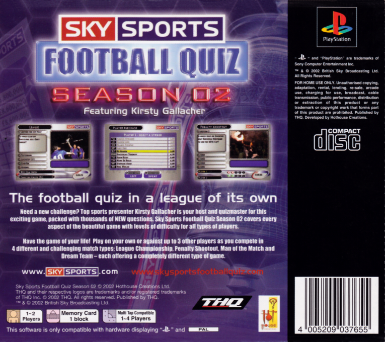 Sky Sports Football Quiz : Season 02 — Box back