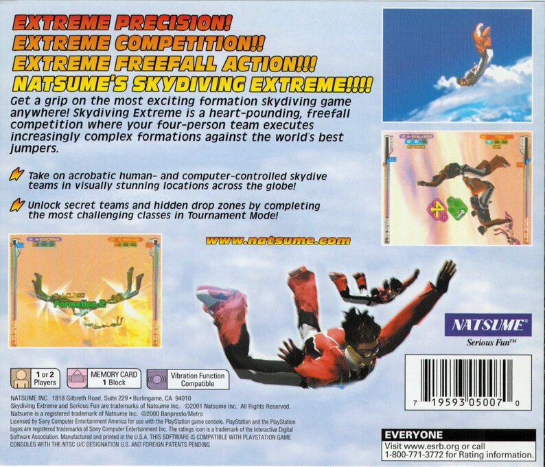 Skydiving Extreme — Box back