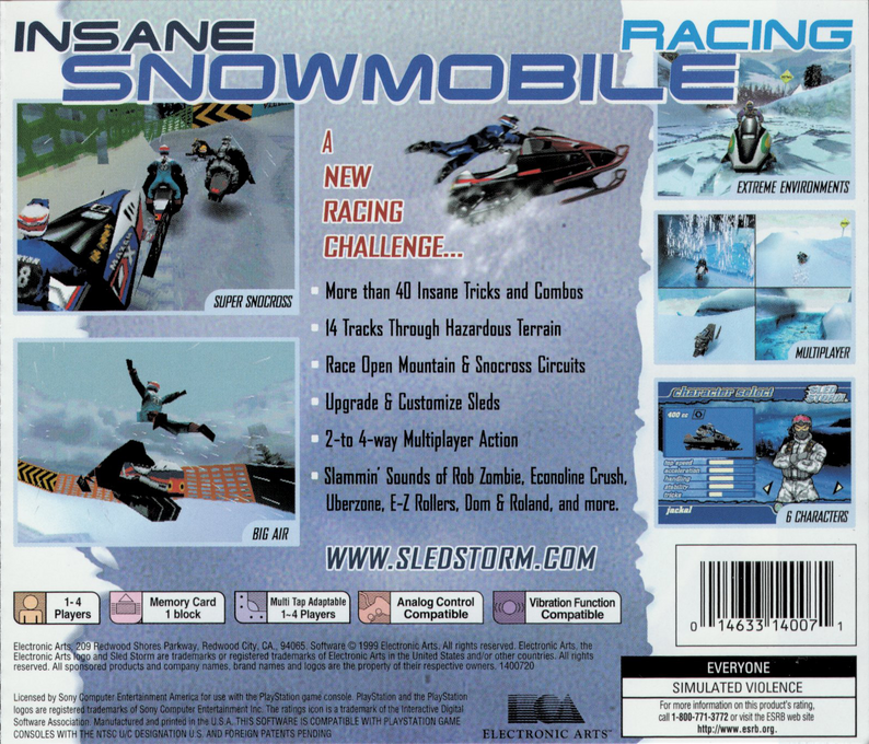 Sled Storm — Box back