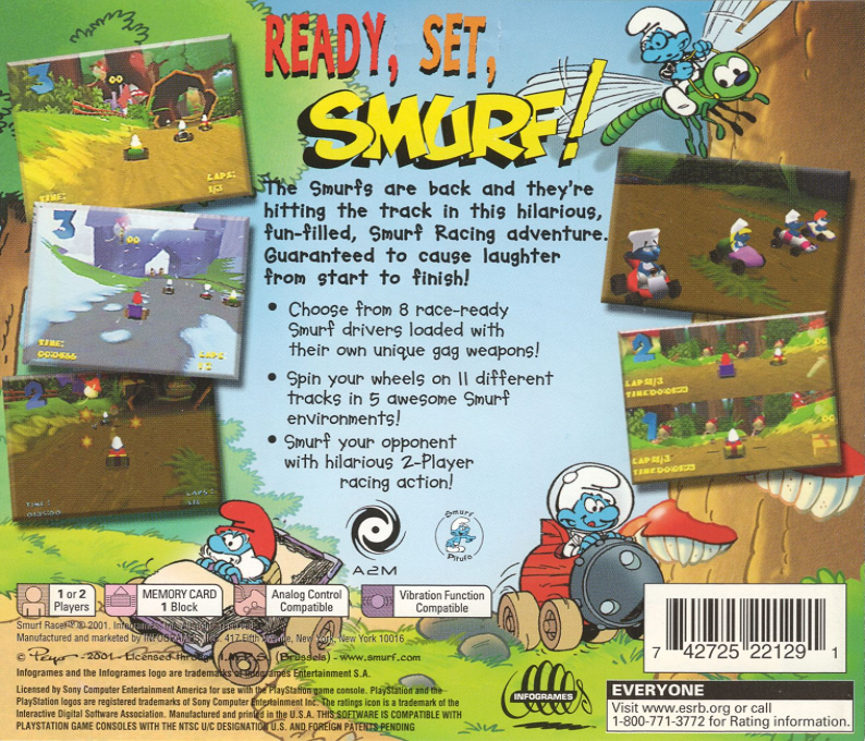 Smurf Racer! — Box back