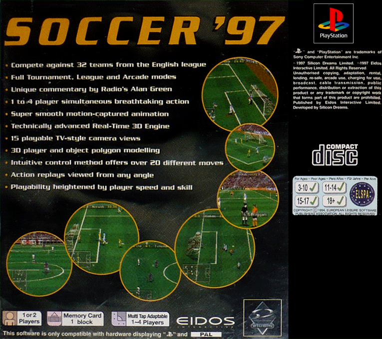 Soccer '97 — Box back