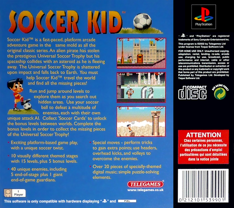 Soccer Kid — Box back