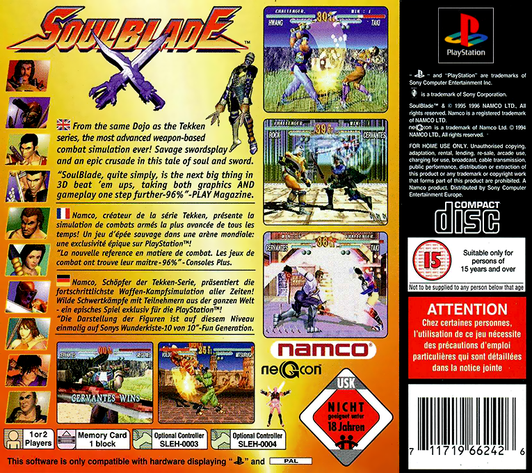 Soul Blade — Box back