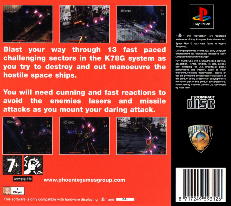 Space Rider — Box back
