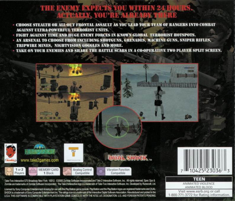 Spec Ops : Stealth Patrol — Box back