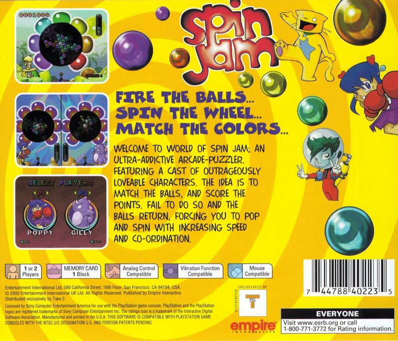 Spin Jam — Box back