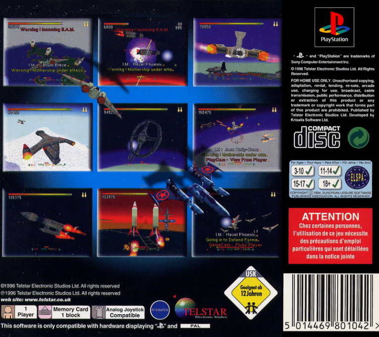 StarFighter 3000 — Box back