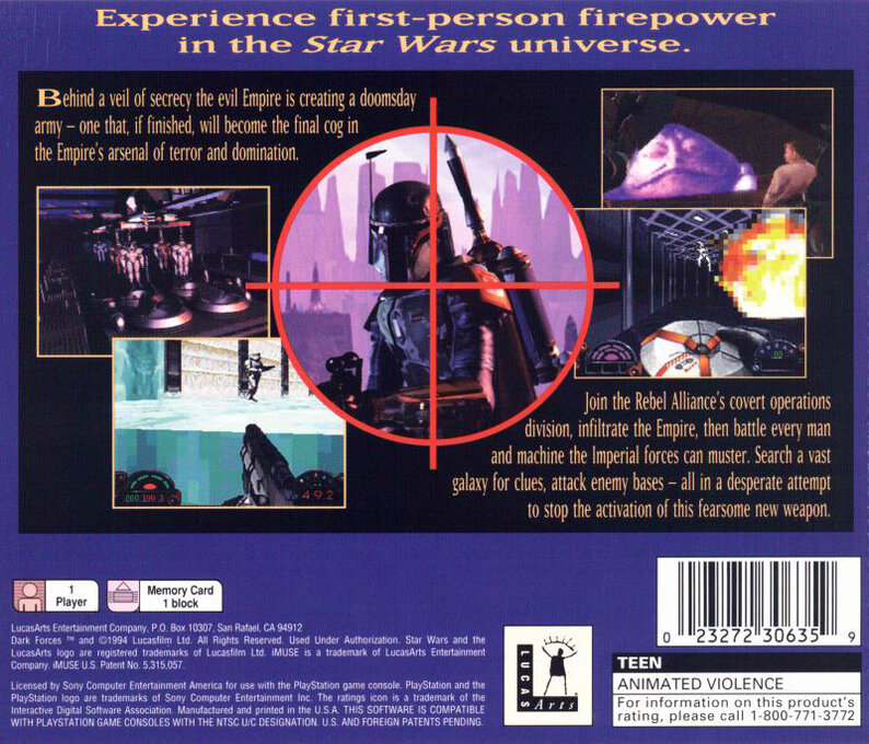Star Wars : Dark Forces — Box back