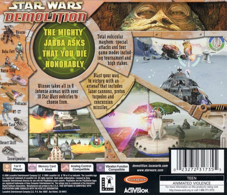 Star Wars : Demolition — Box back