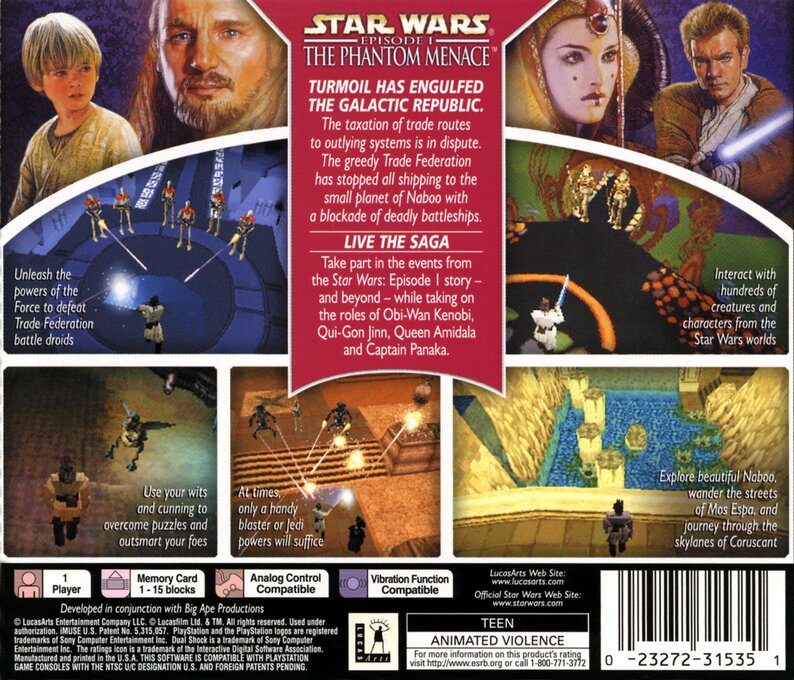 Star Wars : Episode I - The Phantom Menace — Box back