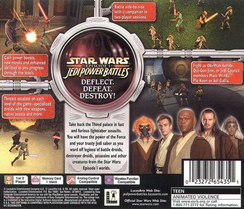 Star Wars : Episode I, Jedi Power Battles — Box back