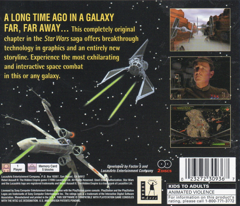 Star Wars : Rebel Assault II, The Hidden Empire — Box back