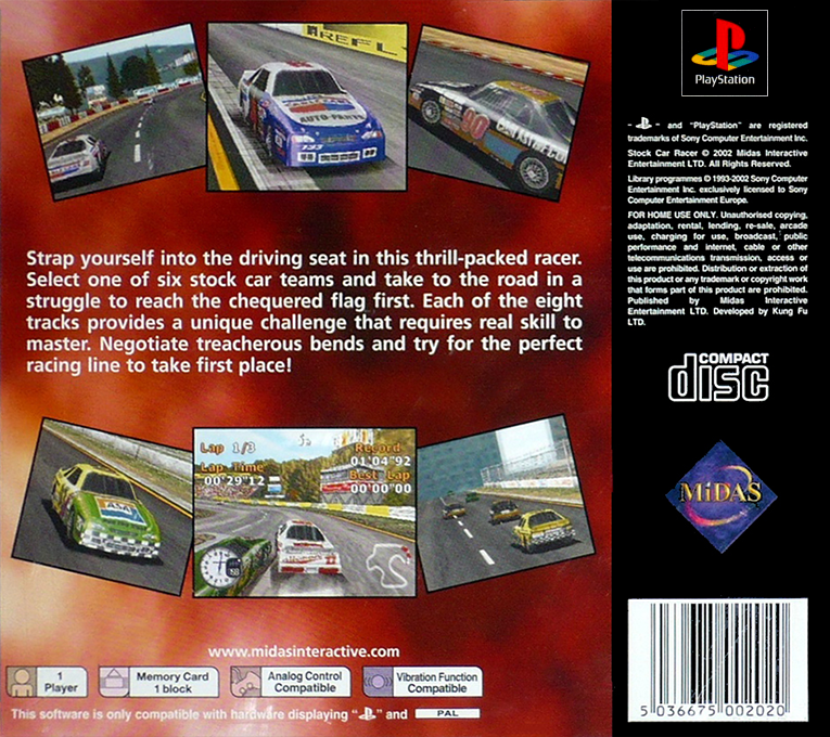 Stock Car Racer — Box back