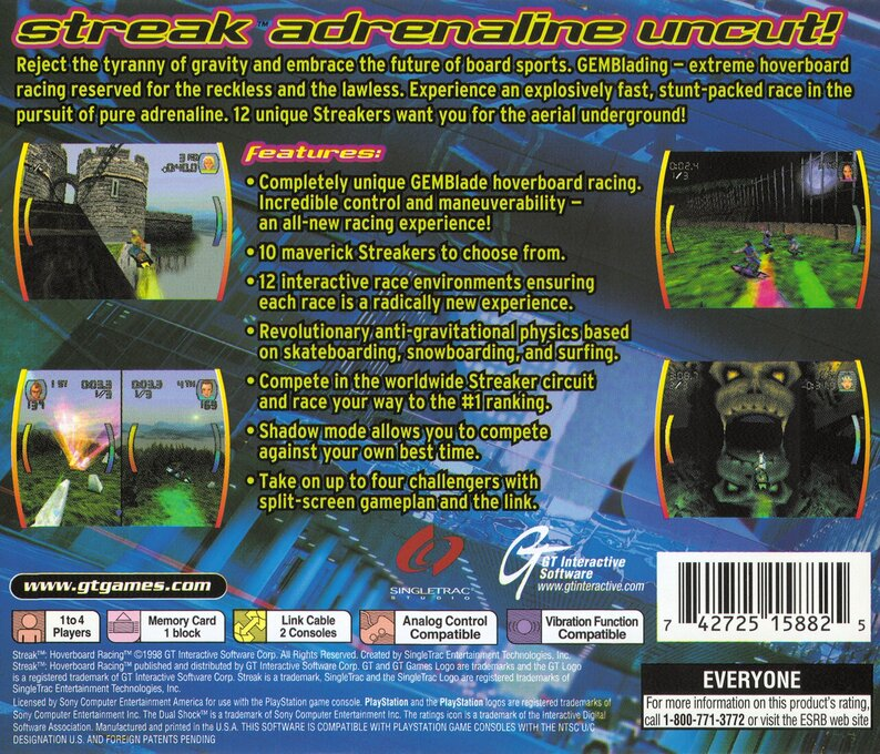 Streak Hoverboard Racing — Box back