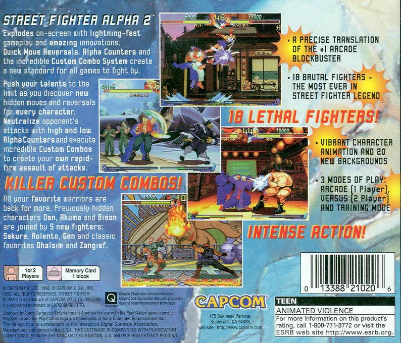 Street Fighter Alpha 2 — Box back