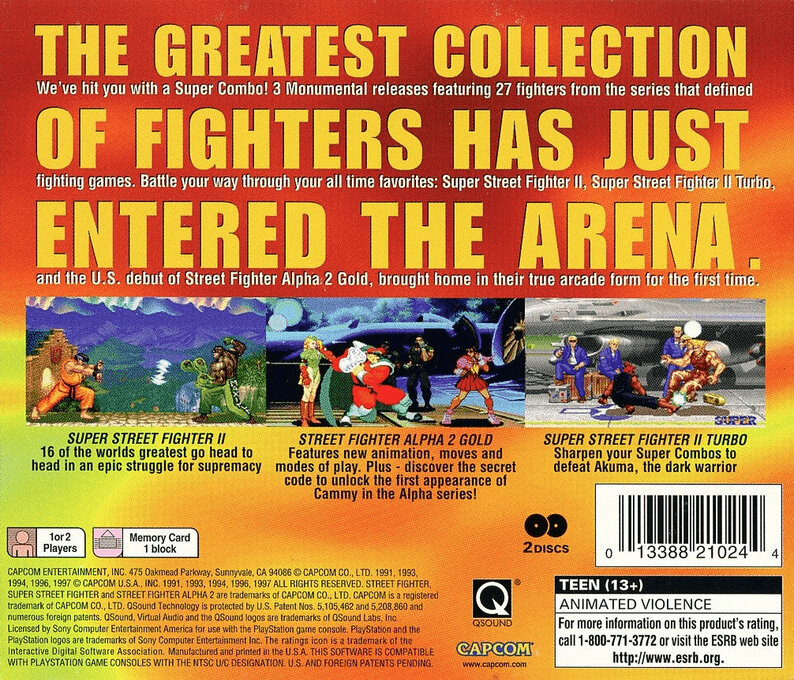 Street Fighter Collection — Box back