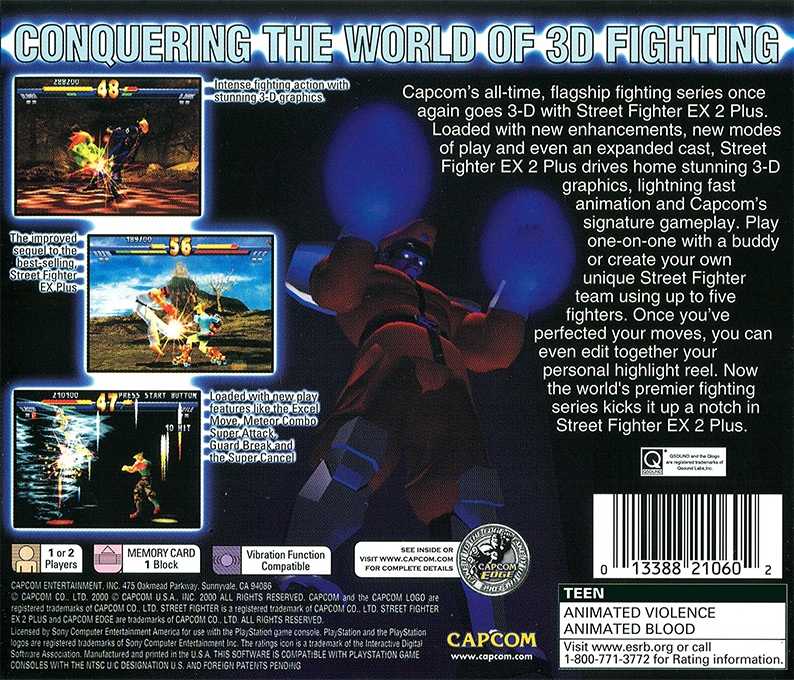 Street Fighter EX2 Plus — Box back