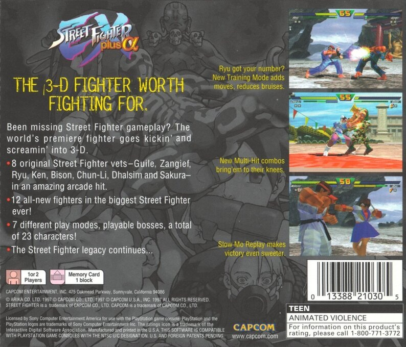 Street Fighter EX Plus Alpha — Box back