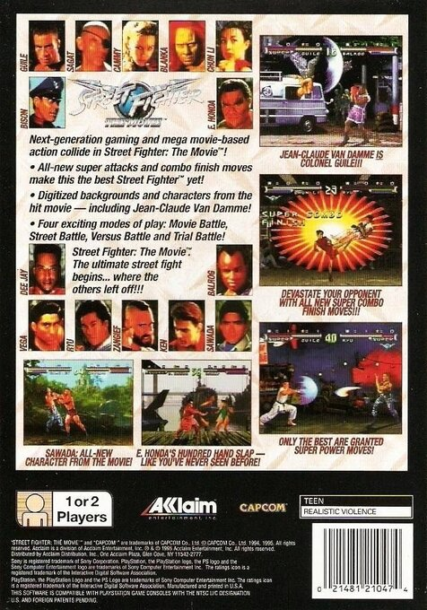 Street Fighter : The Movie — Box back