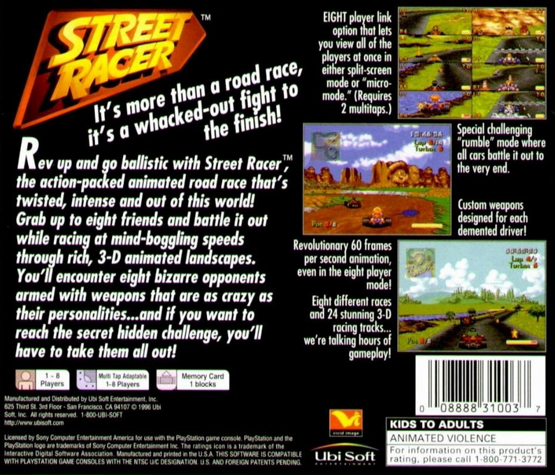 Street Racer — Box back
