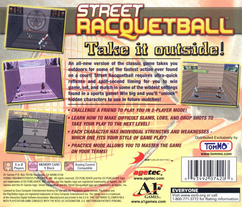 Street Racquetball — Box back