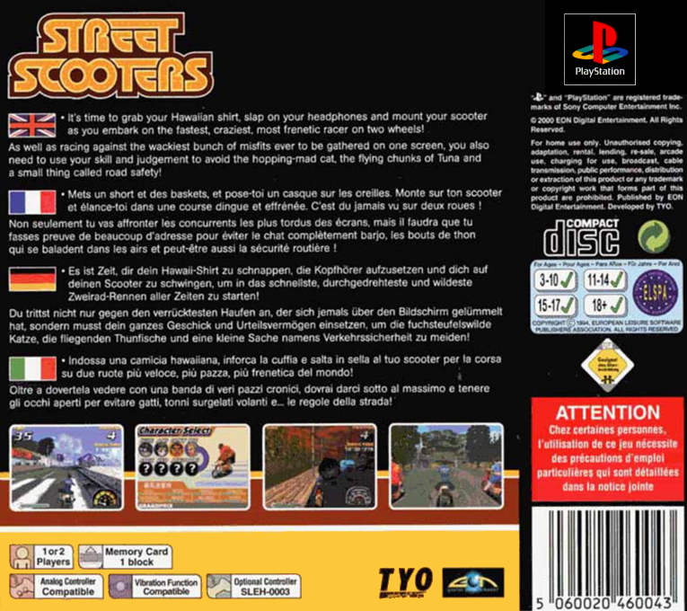 Street Scooters — Box back