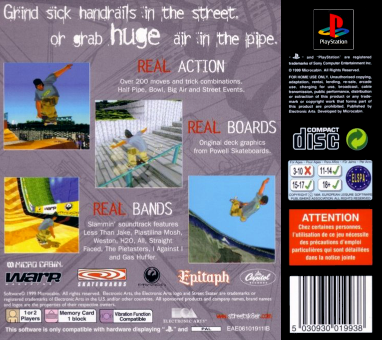 Street Sk8er — Box back