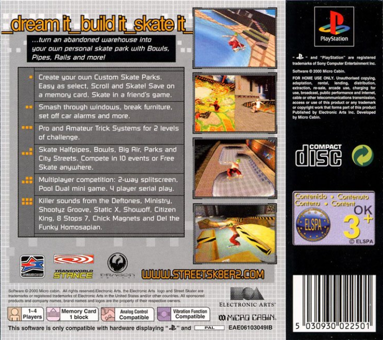 Street Skater 2 — Box back