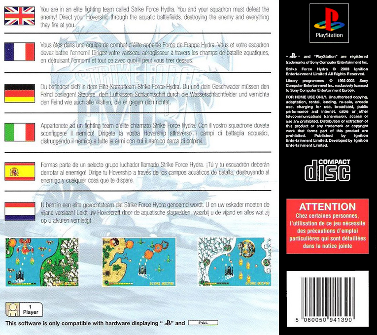 Strike Force Hydra — Box back