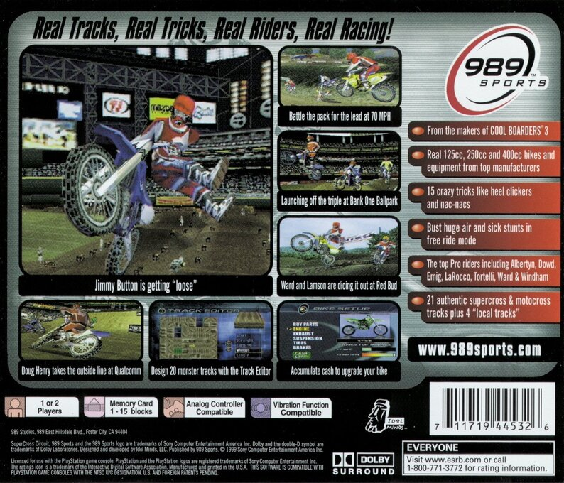 SuperCross Circuit — Box back