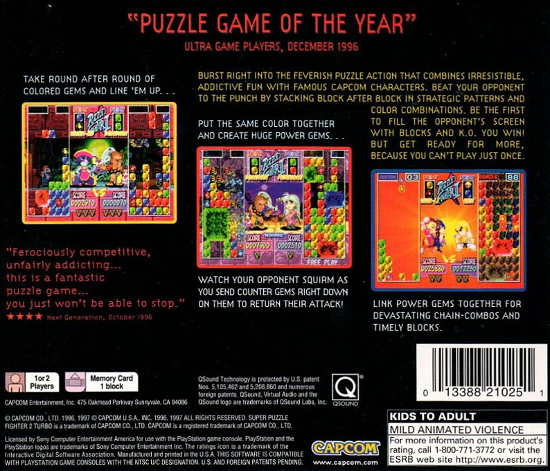 Super Puzzle Fighter II Turbo — Box back
