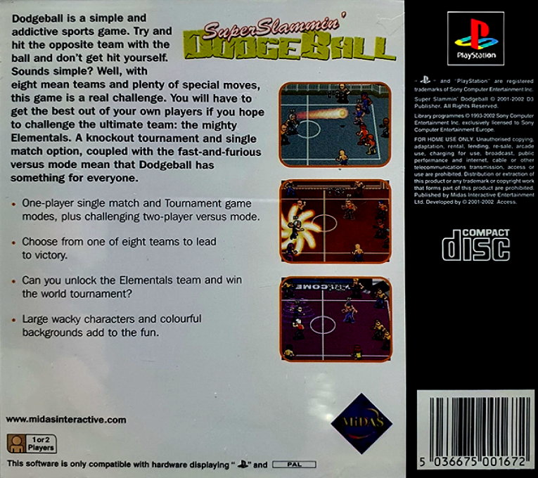 Super Slammin' Dodgeball — Box back