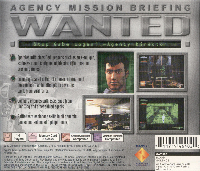 Syphon Filter 3 — Box back