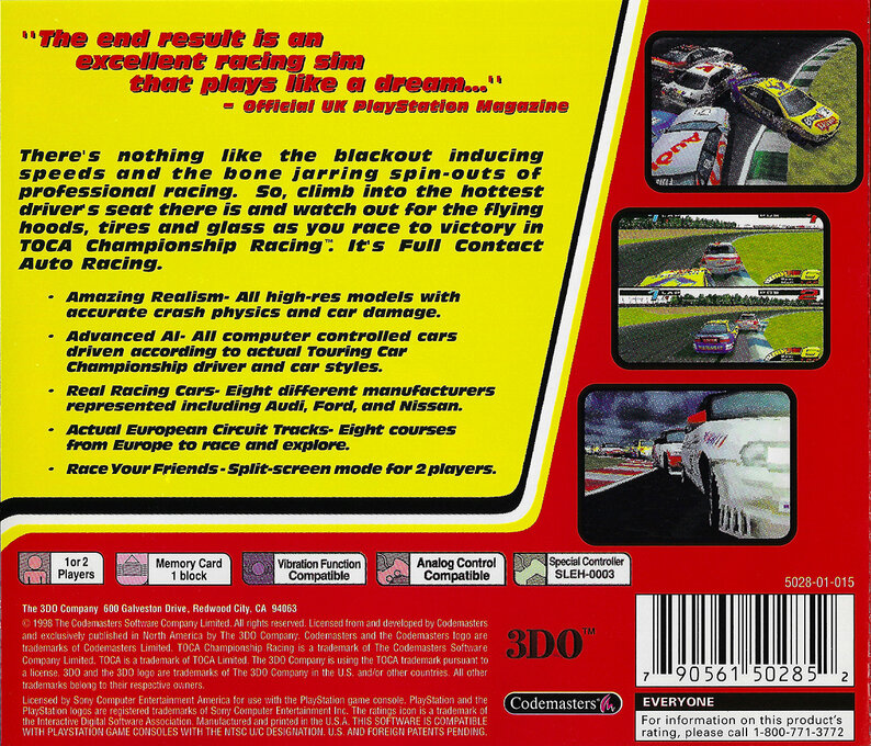 TOCA Championship Racing — Box back