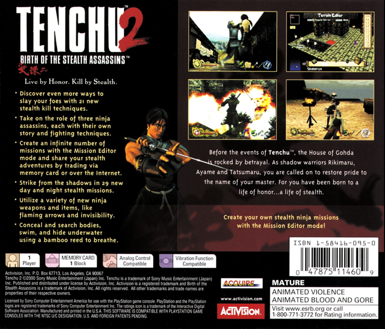 Tenchu 2 : Birth of the Stealth Assassins — Box back