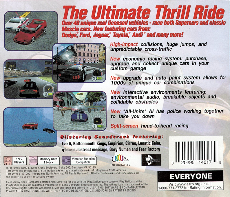Test Drive 6 — Box back